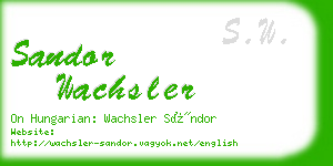 sandor wachsler business card